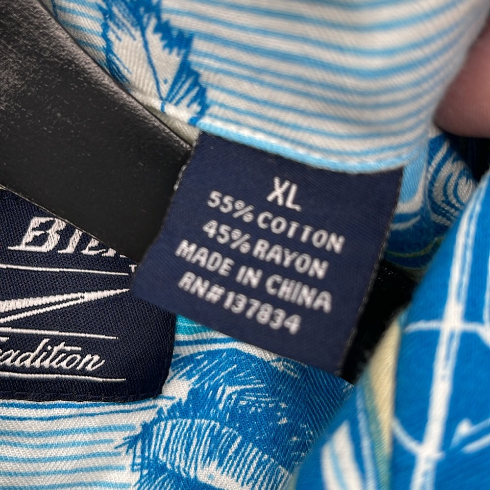 Newport Blue Tropical Shirt Men's Official GM Woody Wagon XL EUC VTG Cars Dad - Picture 6 of 7